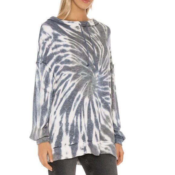 Free People We The Free Best Catch Tie Dye Tee Blue Combo Oversized Size M - Picture 8 of 13